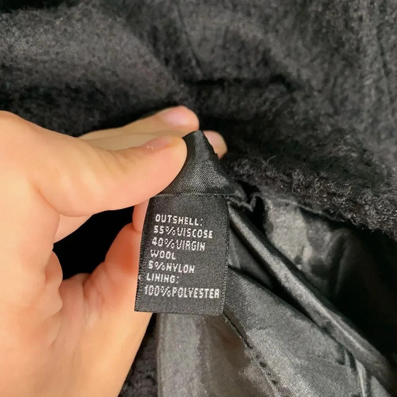 Josephine Chaus Blazer Womens Petite 8 Black Textured Padded Shoulders - Picture 5 of 9